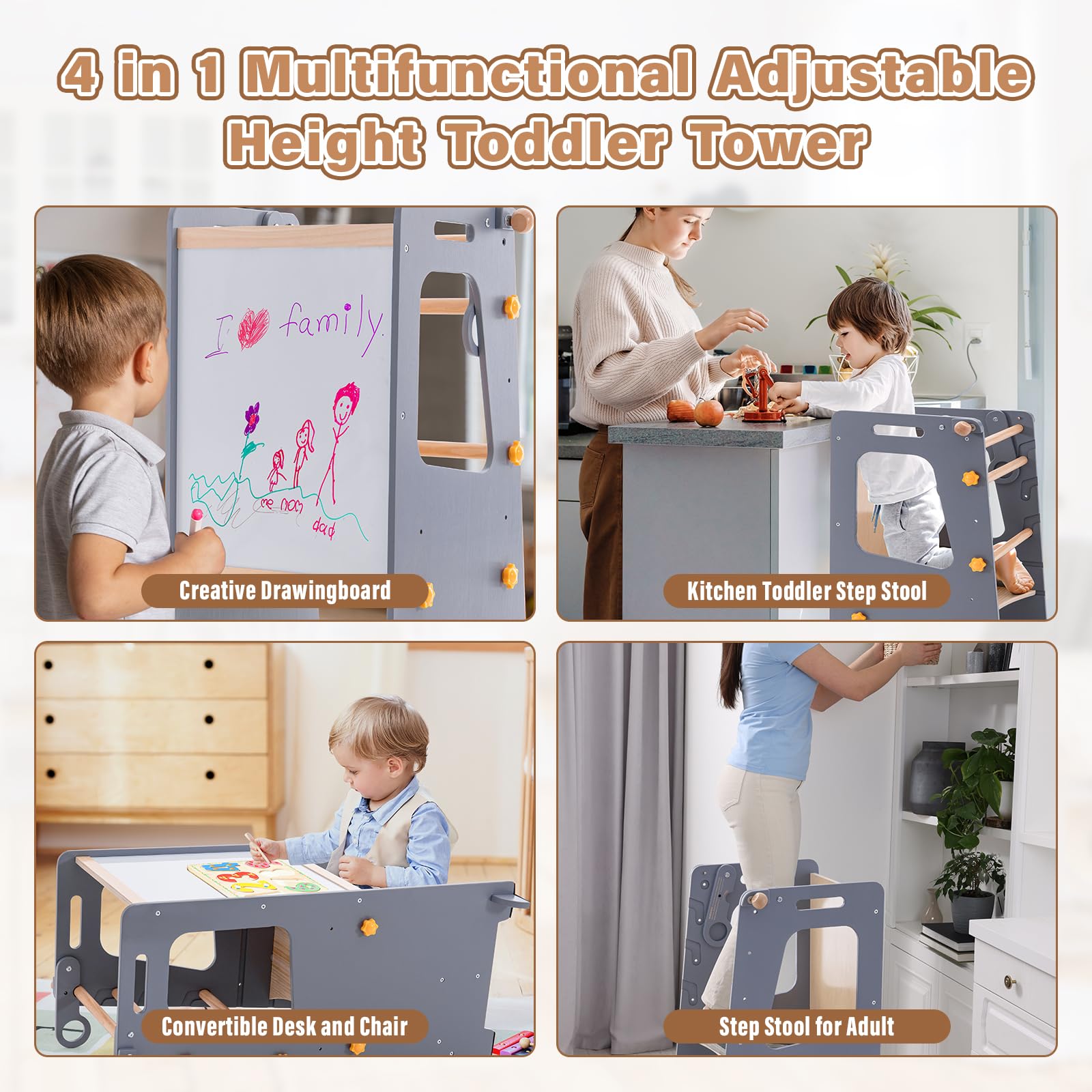 4 in 1 Toddler Kitchen Tower M - Toddler Learning Tower recensie en prijs
