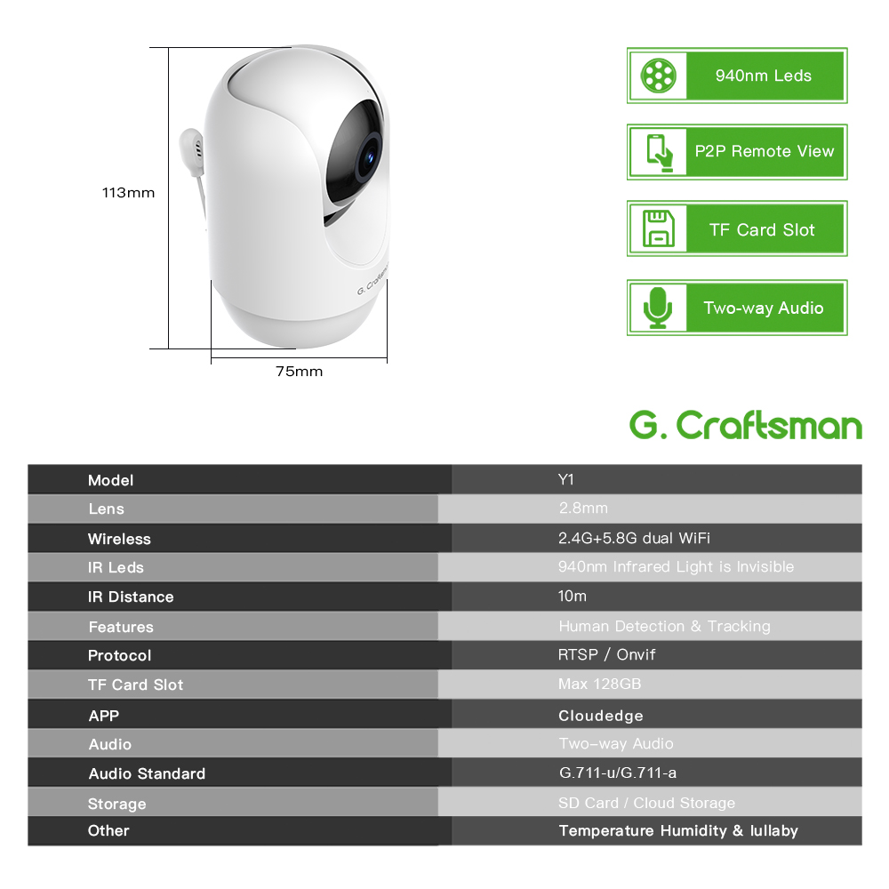C G,Craftsman Y1 Baby Monitor, - Baby Monitor Sensor recensie en prijs