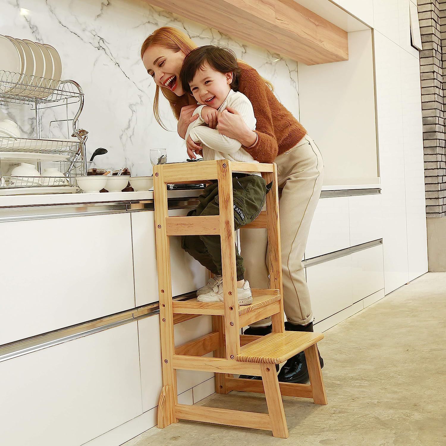 Adjustable Height Ladder Stool - Toddler Learning Tower recensie en prijs