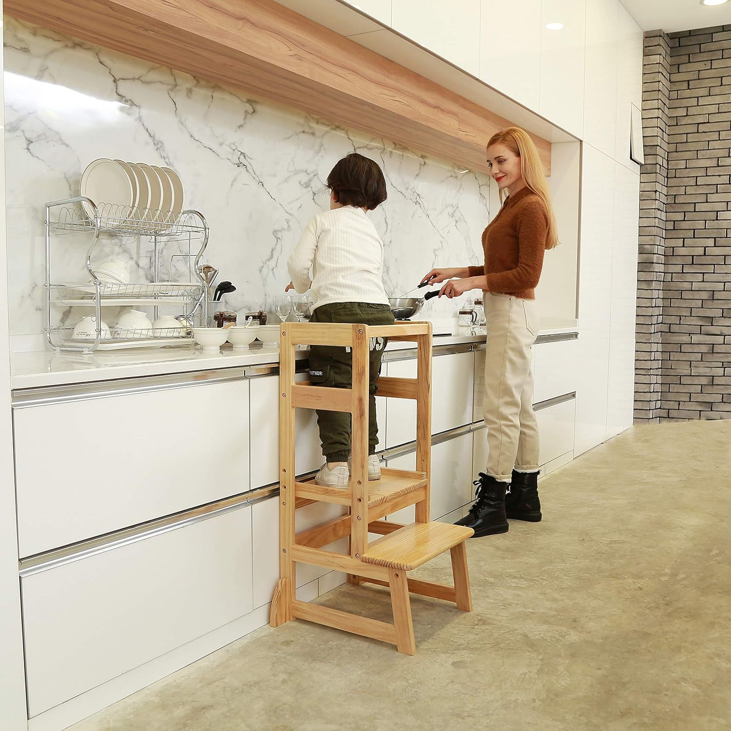 Adjustable Height Ladder Stool - Toddler Learning Tower recensie en prijs