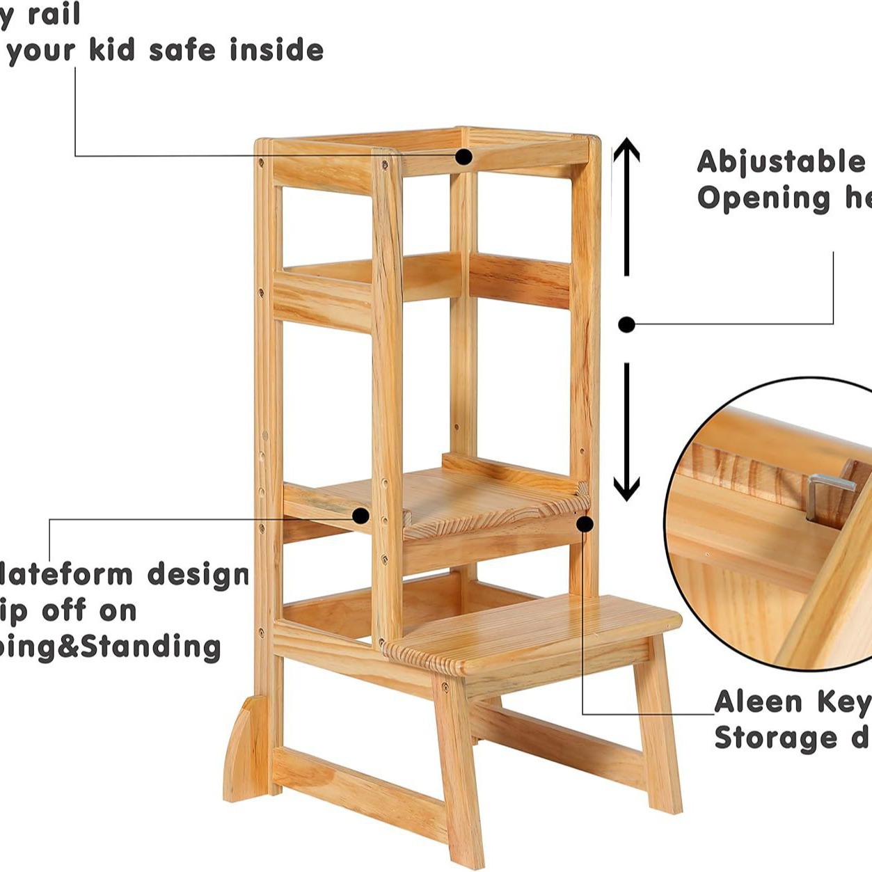 Adjustable Height Ladder Stool - Toddler Learning Tower recensie en prijs