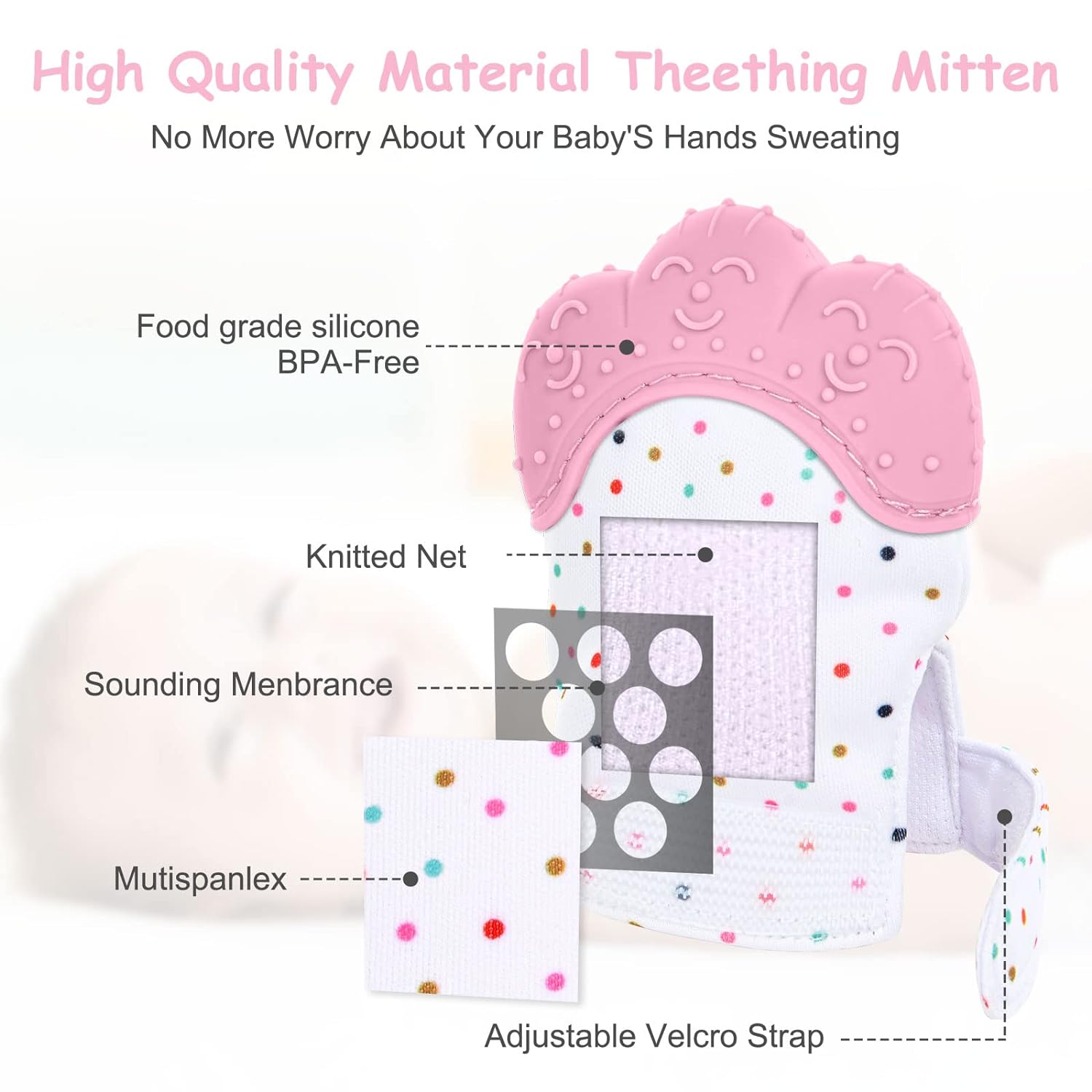Food grade silicone Gloves Bab - Teething Mitten Baby recensie en prijs