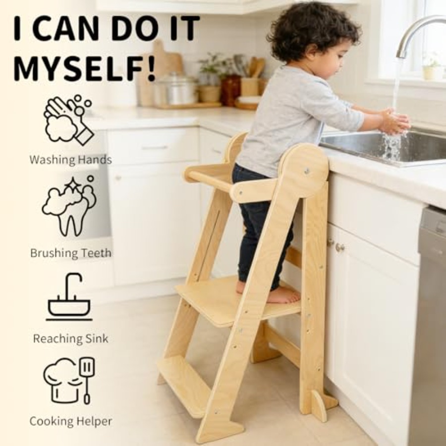 Foldable Toddler Kitchen Stool - Toddler Learning Tower recensie en prijs
