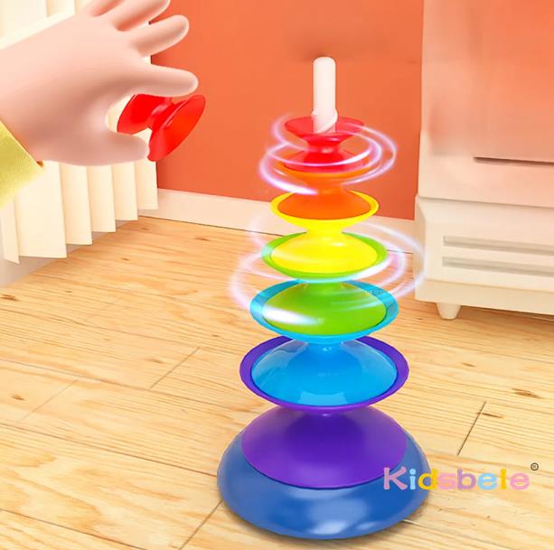 Rainbow Spinning Stacking Toy  - Toddler Learning Tower recensie en prijs