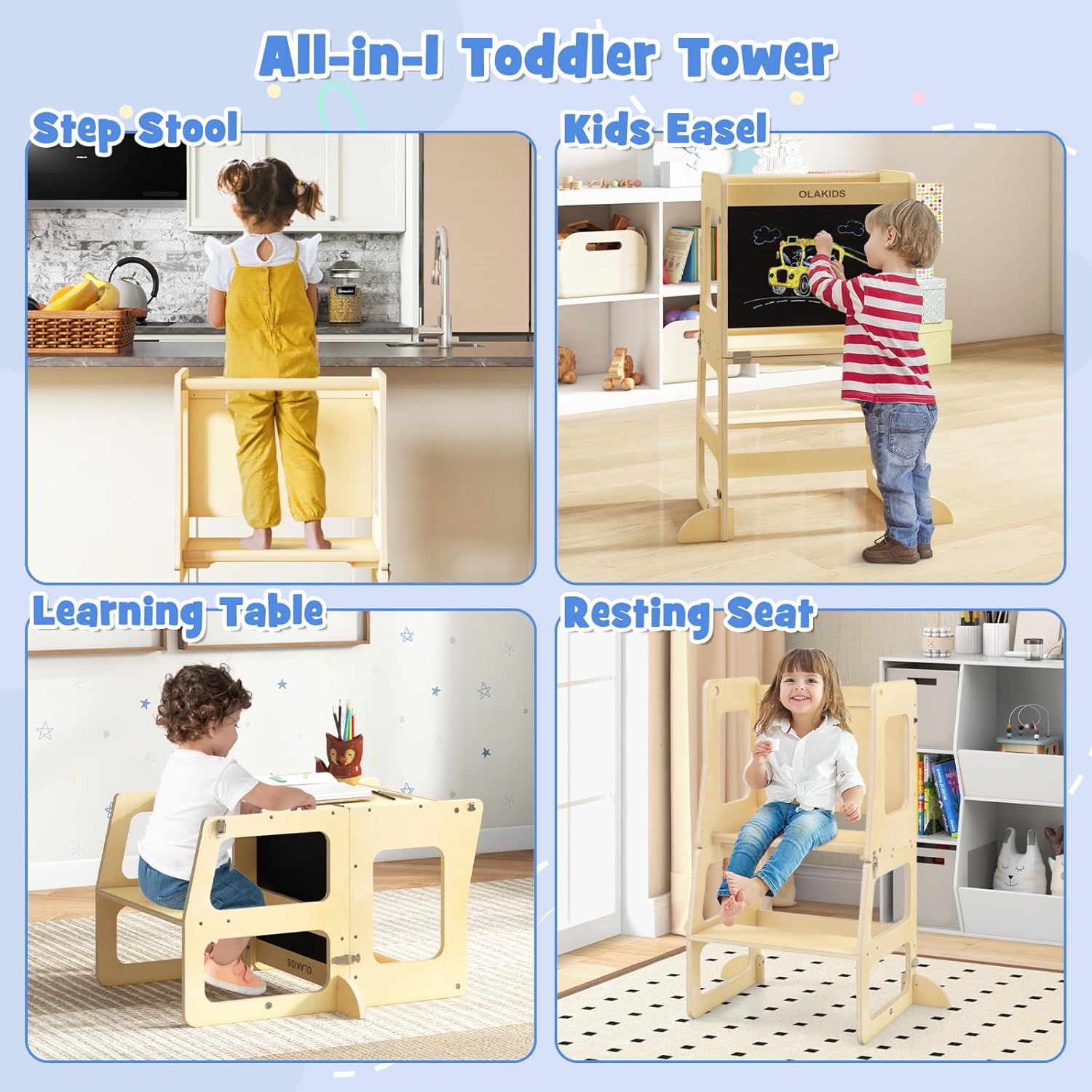 Toddler Tower, 4 in 1 Foldable - Toddler Learning Tower recensie en prijs