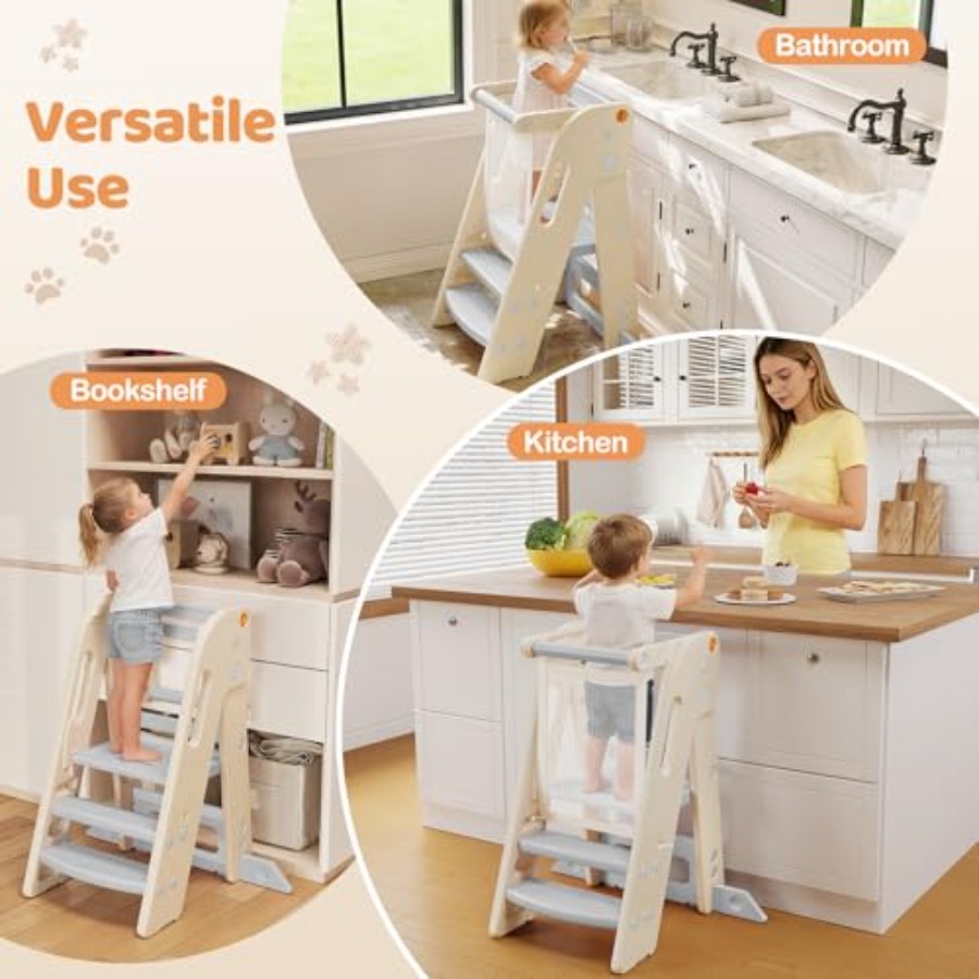 Foldable toddler tower kitchen - Toddler Learning Tower recensie en prijs