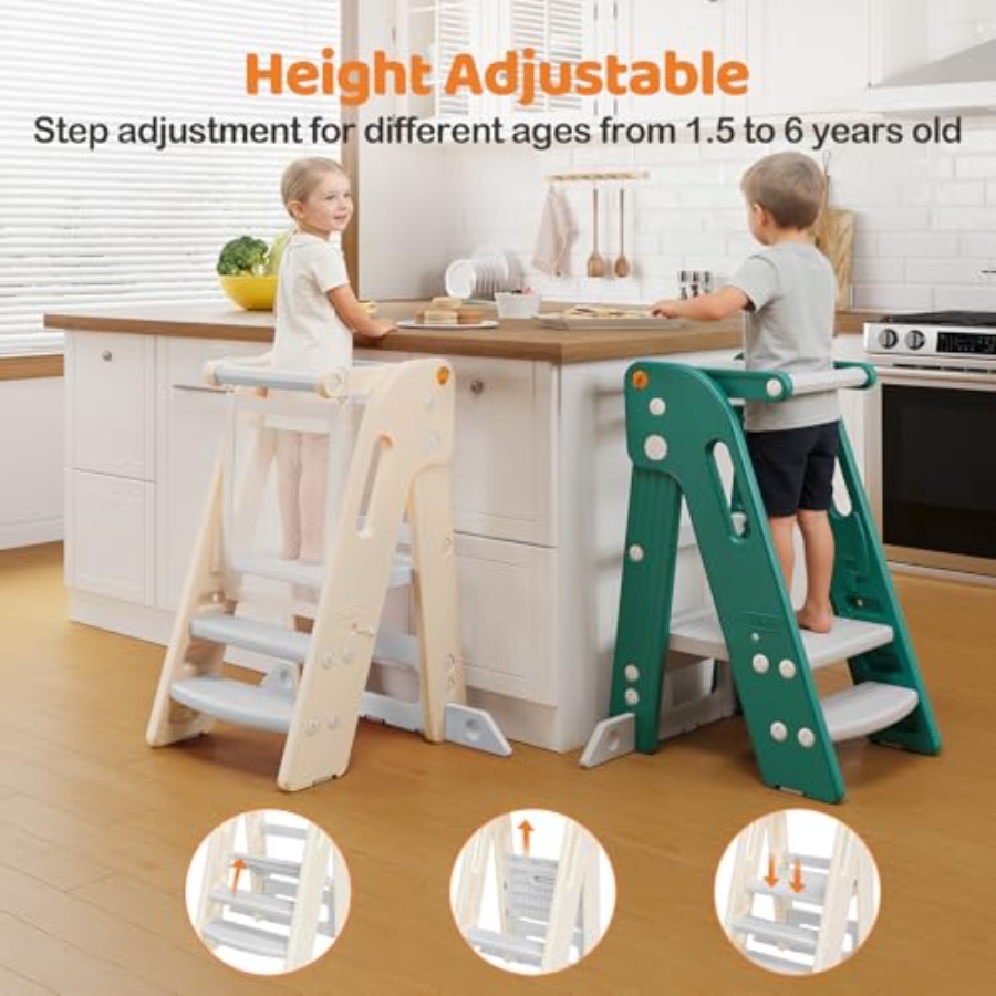 Foldable toddler tower kitchen - Toddler Learning Tower recensie en prijs